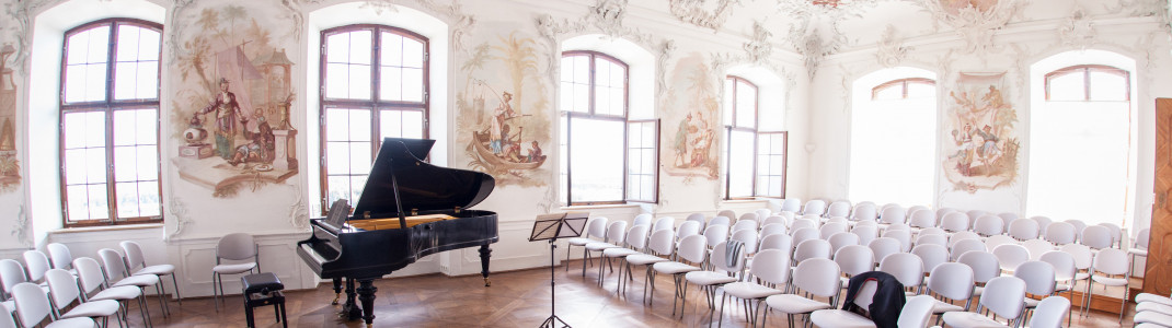 Nicht nur Konzerte, auch Hochzeiten finden in den prunkvollen Rokoko-Gemächern auf Schloss Leitheim statt.