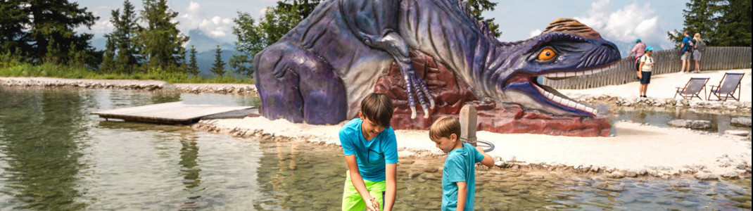 Im Triassic Park auf der Steinplatte Waidring begeistern Dinos, Korallen und Ammoniten die kleinen und großen Entdecker.