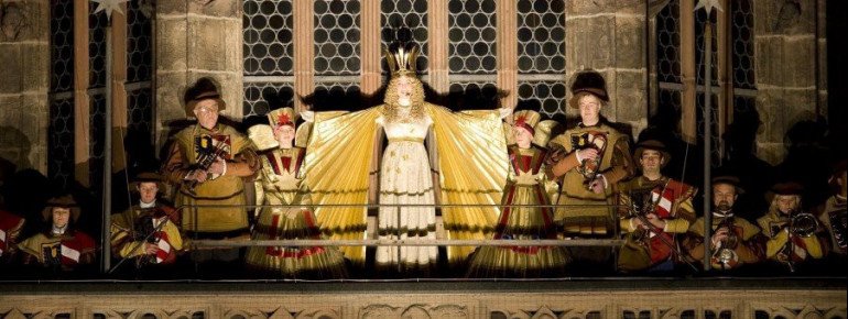 Every year, Nuremberg's Christkind inaugurates the Christmas market.