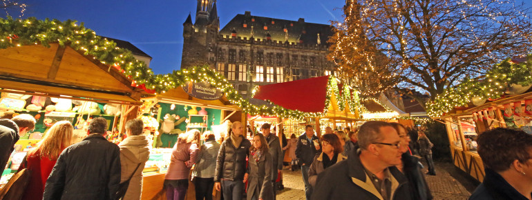 Katschhof is the heart of Aachen's Christmas market.