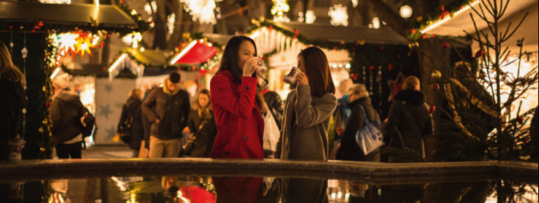 Basel's Christmas market is embedded into the historic city centre.