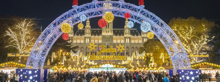Christmas Market in Vienna is situated on Rathausplatz.
