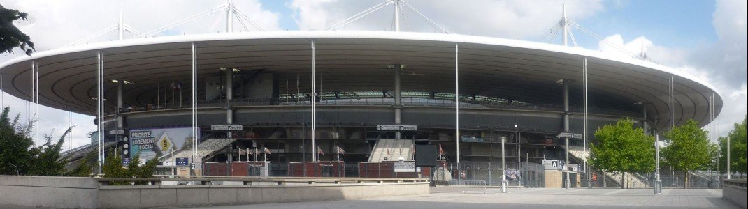 Aussenansicht auf das Stade-de-France in Saint-Denis nördlich von Paris