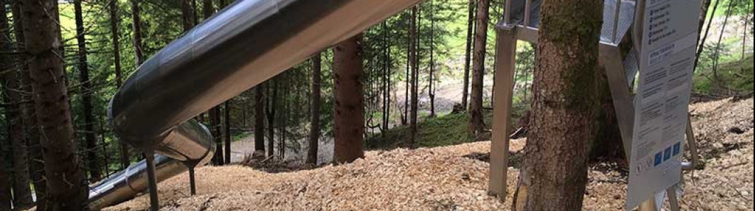 Insgesamt 7 Rutschen werden am Golm im Waldboden verankert. 'Nur' 5 waren es am Hochkönig, wo im vergangenen Jahr eine ähnliche Anlage eröffnet wurde (im Bild).