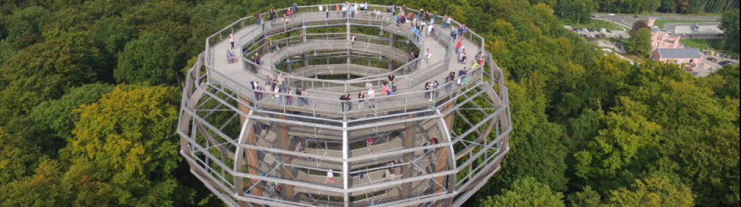 Herzst&uuml;ck der Anlage auf Rügen ist der Aussichtsturm Adlerhorst mit Blick auf die Ostsee.