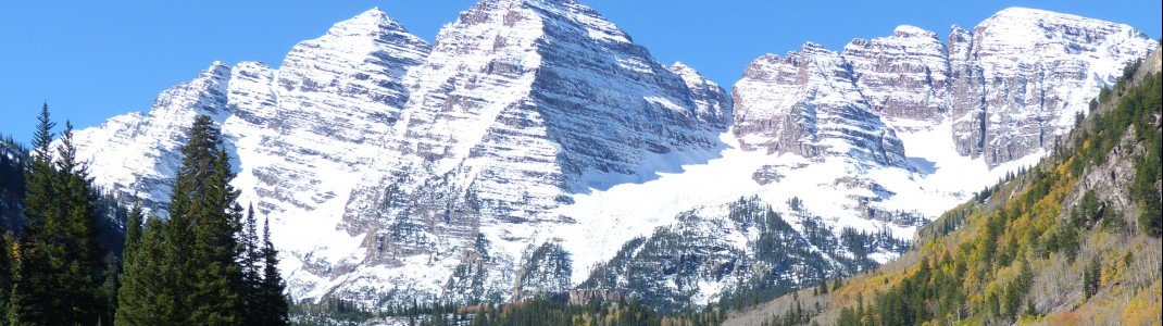 The Maroon Bells are more than 14,000 feet high