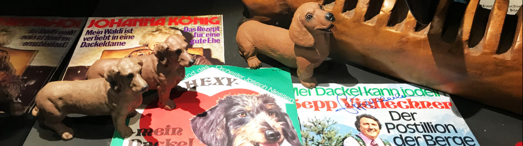 Der Musik-Dackel dient sogar als Schallplatten-Halter.