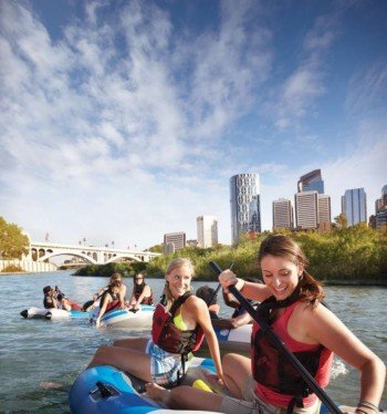 You can try many fun activites on the Bow River