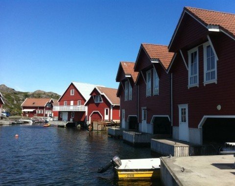Typisch norwegische Häuser in Egersund