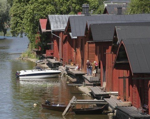 Bootshäuser in Porvoo