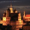 Augsburger Dom und Rathaus bei Nacht