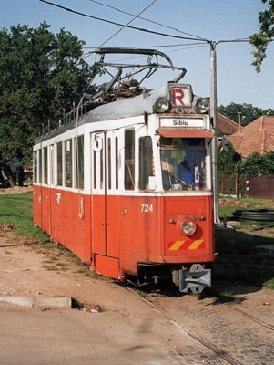 Alte Straßenbahn in Rășinari