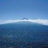 The island as seen from the ocean, with the Pico volcano in the background.