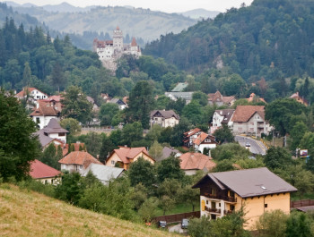 View of Bran Castle from afar.