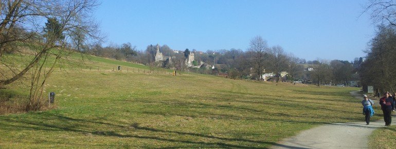 Lawn for sun bathing by the lower Ilz swimming area.