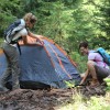 Between the many stages, you can rest by camping in nature.