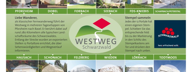With the stamp card, you can obtain a certificate from the tourism association for completing the Westweg.