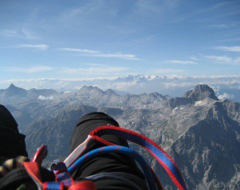 View from Watzmann Südspitze over the Lofer Mountains.