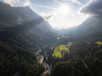Gaistal im Sommer mit Gaistalalm