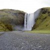 Der Skógafoss Wasserfall