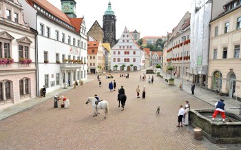 Der Marktplatz Pirna ist das Ziel der Wanderung.