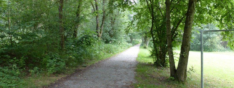 Die Route beginnt beim Flußbad an der Ilz