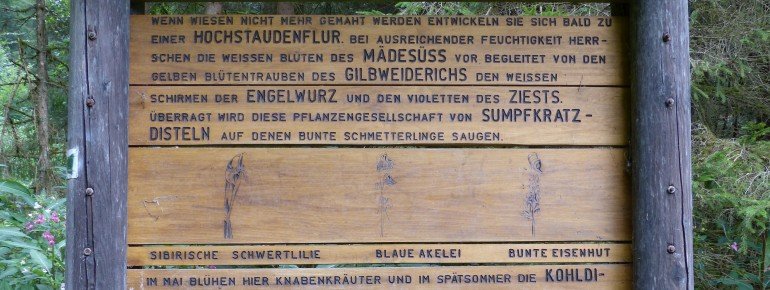 Eine der vielen interessanten Hinweistafeln am Wanderweg