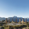 Die Stelen der Seven Summits an der Starkenburger Hütte