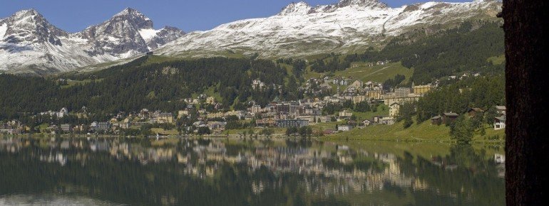 Blick von der Meierei auf St. Moritz