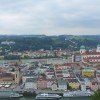Blick auf die Altstadt von Passau zwischen Donau und Inn