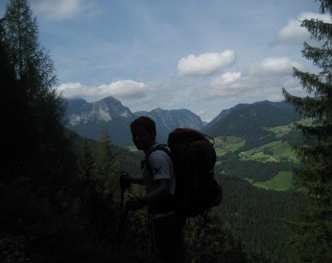 Auch am Beginn der Tour gibts immer wieder schöne Ausblicke auf die Berchtesgadener Alpen