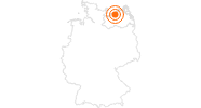 Ausflugsziel Weihnachtsmarkt Rostock an der Ostseeküste Mecklenburg: Position auf der Karte