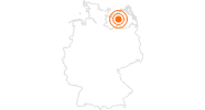 Ausflugsziel Wildpark Güstrow in der Mecklenburgische Schweiz: Position auf der Karte
