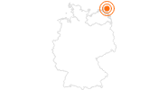 Ausflugsziel Nationalpark Jasmund auf Rügen auf der Insel Rügen und Hiddensee: Position auf der Karte