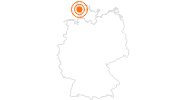 Ausflugsziel Leuchtturm Pellworm an der Nordsee (Schleswig-Holstein): Position auf der Karte