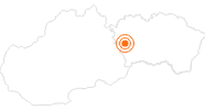 Tourist Attraction Slovenský Raj National Park (Slovak Paradise) in the Region Kosice and its environs: Position on map