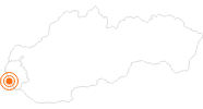 Ausflugsziel Burg Devín im Umland von Bratislava und Podmalokarpatsko: Position auf der Karte