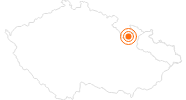 Ausflugsziel Baumwipfelpfad Sky Walk in Dolni Morava in der Olmützer Region: Position auf der Karte