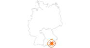 Tourist Attraction Christmas Market Rosenheim in the Chiemsee Alpenland: Position on map