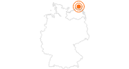 Ausflugsziel Leuchtturm Dornbusch auf Hiddensee auf der Insel Rügen und Hiddensee: Position auf der Karte