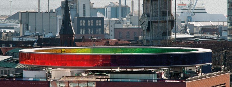Das Regenbogen Panorama auf dem Dach des Kunstmuseums Aarhus