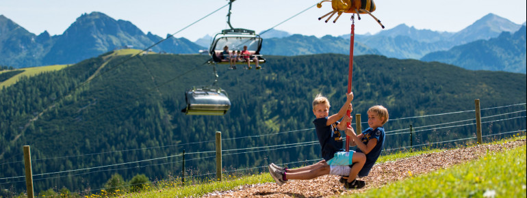 Flieg mit der Biene am Abenteuerspielplatz "Meistercup der Alpentiere"