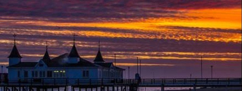 Seebrücke Ahlbeck bei Sonnenaufgang