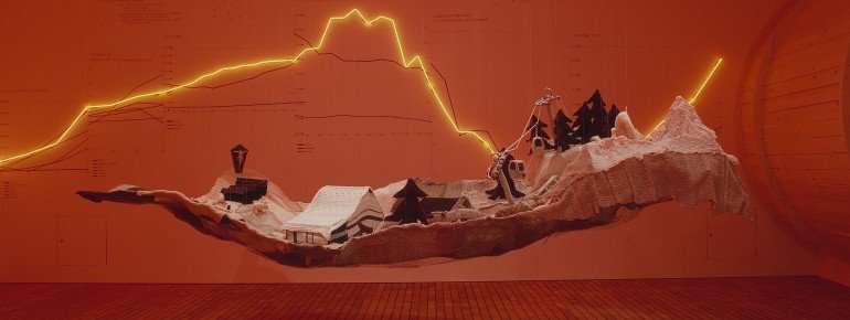 Hier siehst du eine Nachstellung von Galtür, das sich, umgeben von zahlreichen Dreitausendern, im Herzen der Silvretta-Gebirgsgruppe befindet.