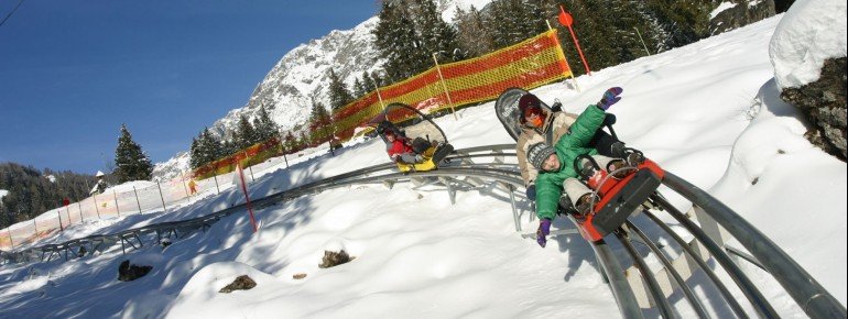 Der Alpine Coaster ist auch im Winter geöffnet.