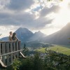 Wunderbarer Blick ins schöne Leutaschtal von der Aussichtsplattform Kurblhand
