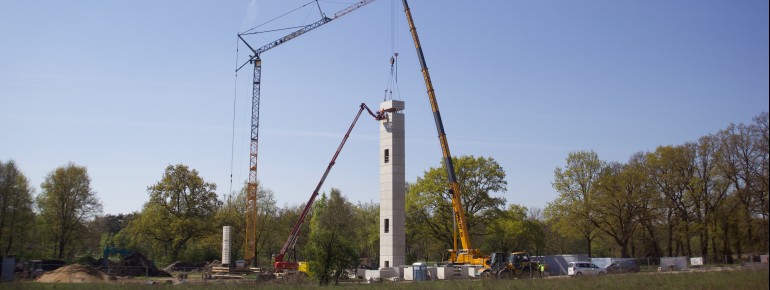 Der Bau ist bereits in vollem Gange.