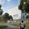 Das neue Bauhaus Museum Weimar entsteht am Rand des Weimarhallenparks direkt gegenüber dem ehemaligen »Weimarer Gauforum«. Eröffnung ist 2019.