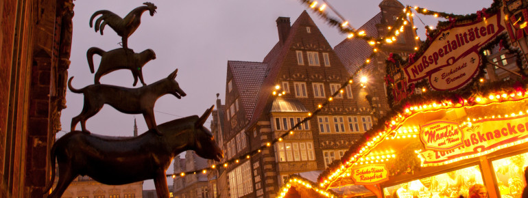 Die Bremer Stadtmusikanten sind das bekannteste Wahrzeichen der Stadt.