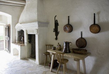 Blick in die Küche der Burg Prunn.